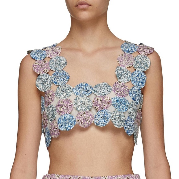 SEA ‘IDA‘ PRINT YO YO CROCHET CROPPED TANK XS 460$ - Picture 2 of 9